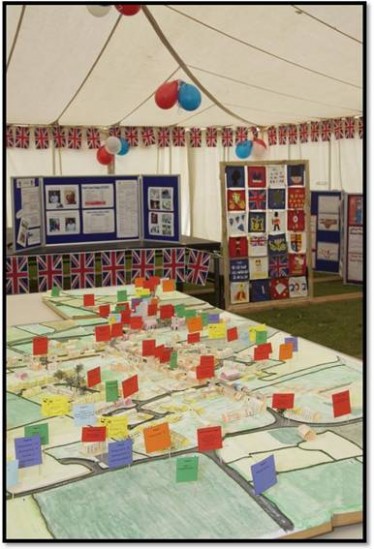 PFR model and flags at Queen Camel